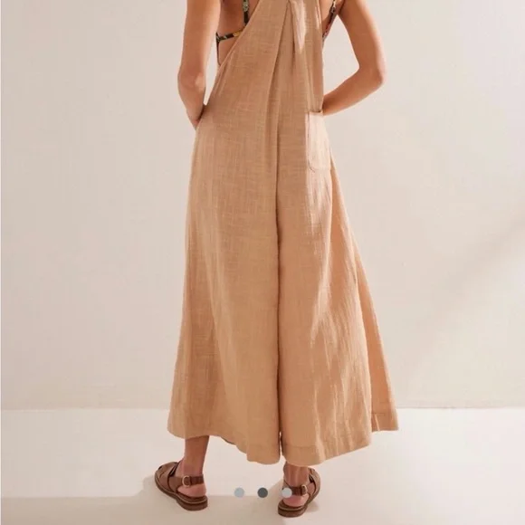 Free People Tan Wide Leg Jumpsuit - Picture 2 of 11